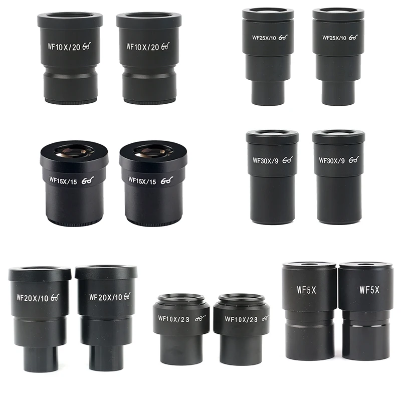 One Pair WF10X WF15X WF20X WF25X WF30X Microscope Eyepiece For Stereo ...