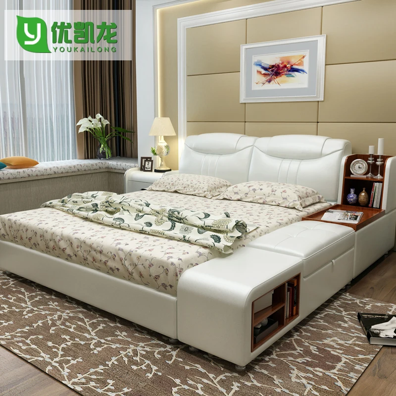modern leather queen size storage bed frame with side cabinet stool bedroom furniture sets no mattress b06q - Cheap Bed Frames With Storage modern leather queen size storage bed frame with side cabinet stool bedroom furniture sets no mattress b06q - Cheap Bed Frames With Storage