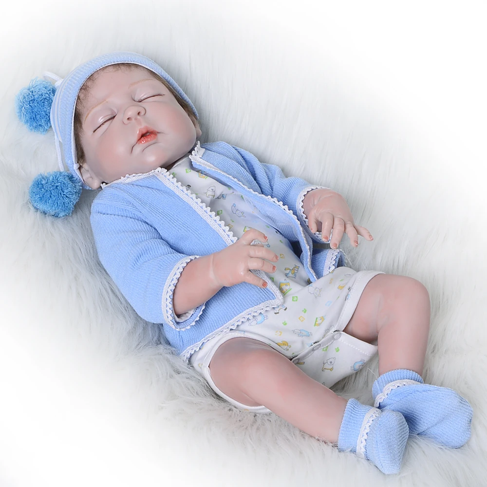 55 см всего тела силикона кукла новорождённого детские игрушки, куклы как живые для новорожденных Детские куклы на день рождения