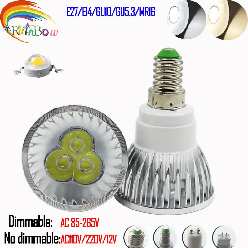 E27 Lampada LED Spotlight E14 GU10 GU5.3 110V 220V MR16 12V Bulb Light Dimmable Led lamp Warm/Cool White Ceiling | Освещение