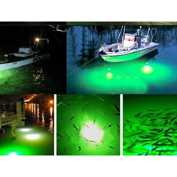 12V светодиодный зеленый подводный погружной ночной рыболовный светильник Crappie Shad кальмар лодка рыболовный светильник