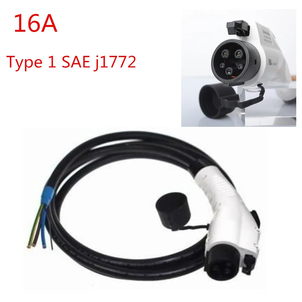 

16A SAE J1772 Type 1 Female Male EV PLUG Connector with Extension Cable Cord Extension Cable for Electric Vehicle Car Charging