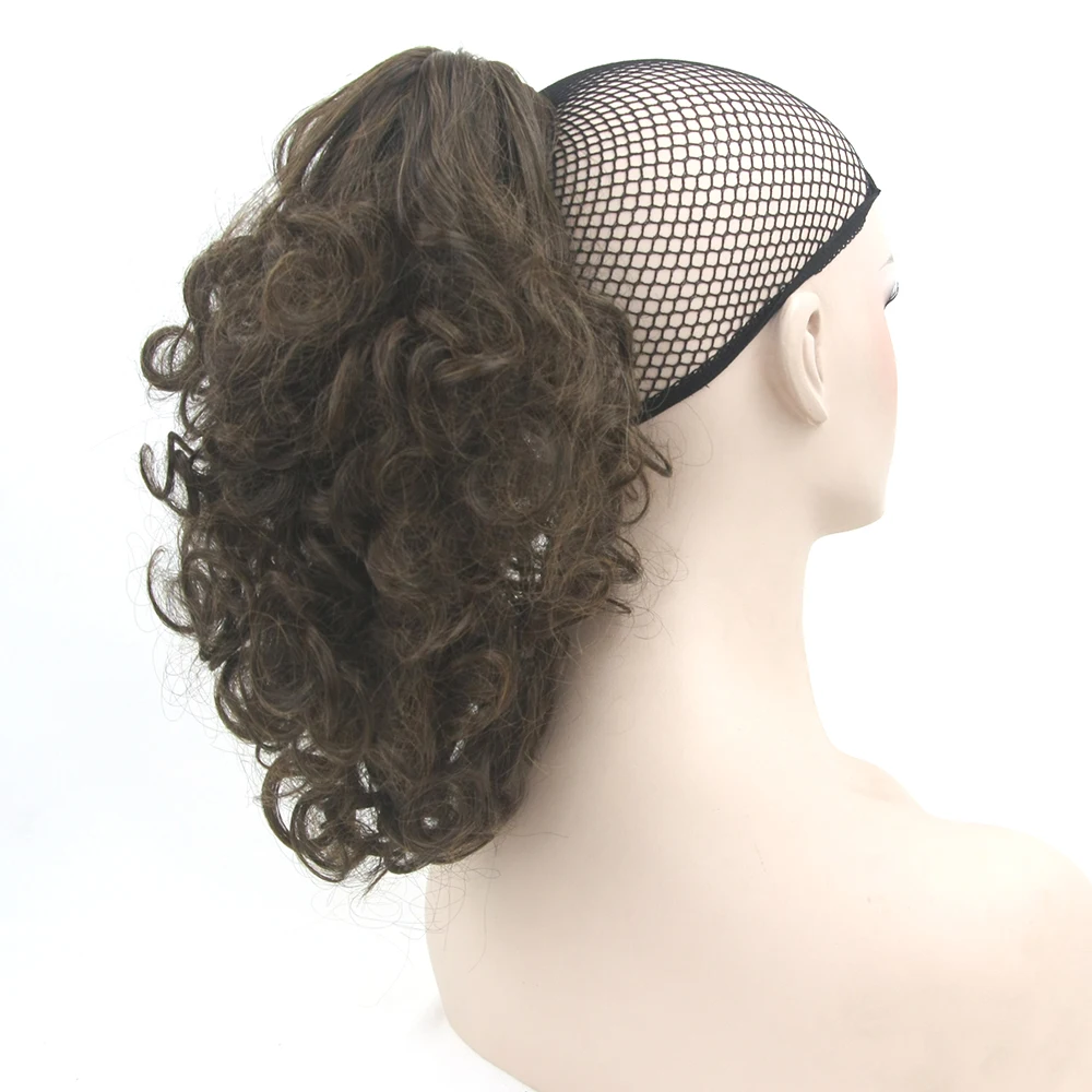 Soowee Curly Short Claw Ponytails Synthetic Hair Pony Tail Clip In Hair Extensions Horse Chignon Hairpieces fake hair extensions