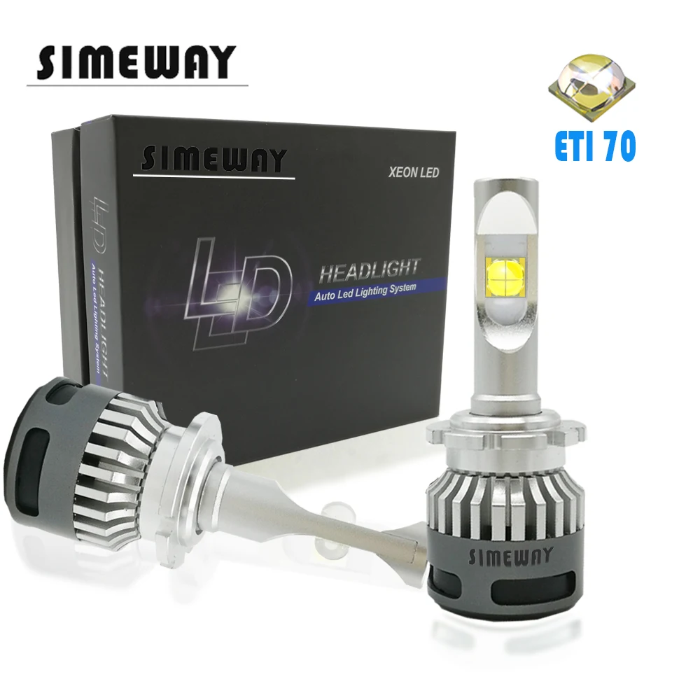 

2PCS auto D2S/R/H D4S D1S LED h11 12000lm 100W headlights H4 H7 h8/9 9005 hb3 9006 HIR2 H1 led lamp E70 chip 6000K 12V auto bulb