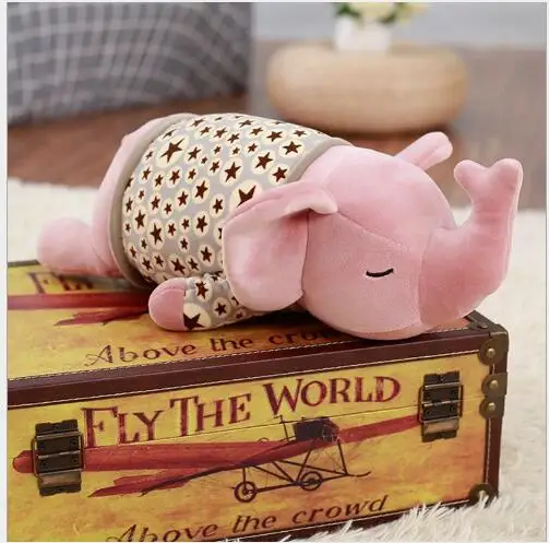 WYZHY down cotton elephant pillow plush toy sofa decoration to send friends and children gifts 80CM - Цвет: Розовый