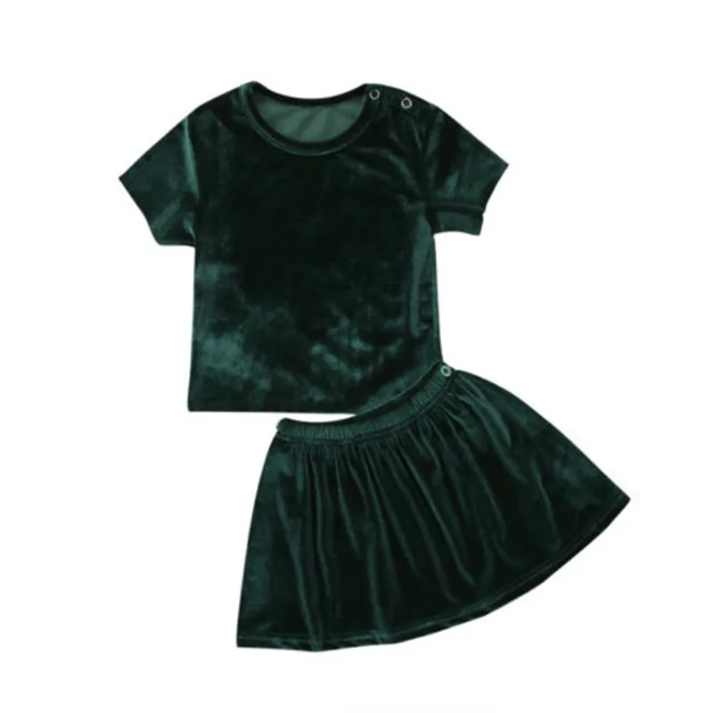 

2018 Fashion Toddler Baby Girls Clothes Skirt +Top Kids Baby Party Wedding Tutu Dress Formal Velvet Outfits