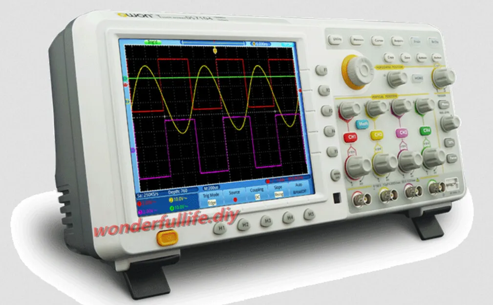 OWON TDS8204 цифровой осциллограф " цветной сенсорный экран ЖК-дисплей 4 канала 200 мГц 2GS/S 7.6 м запись Длина