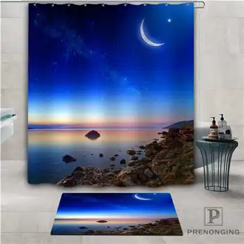 

Custom Moonlight (1) Waterproof Shower Curtain Doormat Home Bath Bathroom Polyester Fabric Multi Sizes#2019-01-12-257