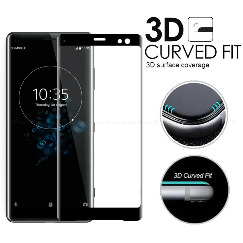 3D закругленные края полное покрытие из закаленного стекла для Sony Xperia XZ3 XZ2 Premium XZ1