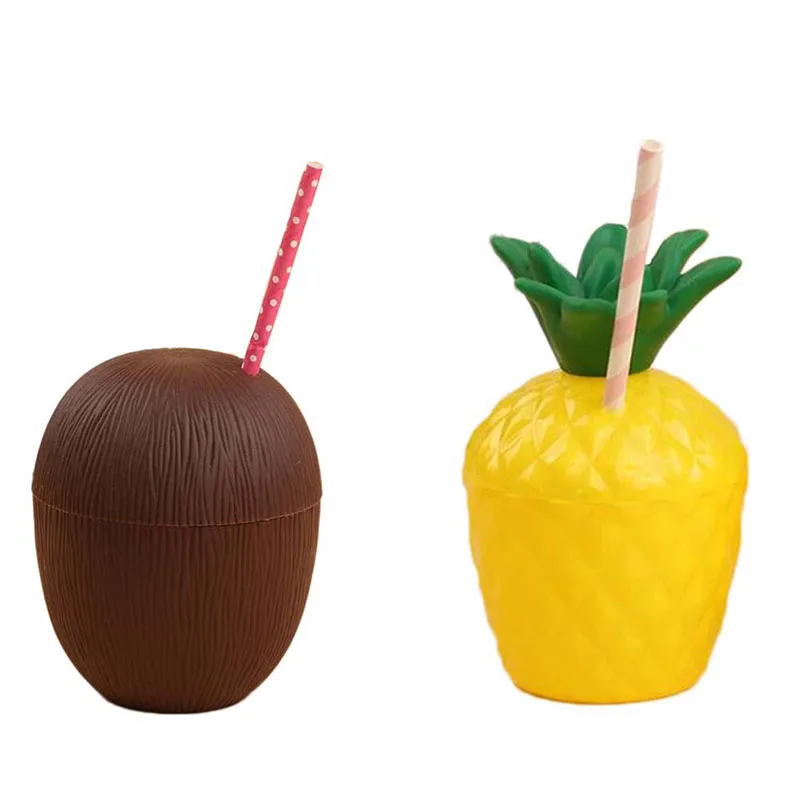 12pcs Plastic Drink Cup Lovely Water Bottle Decor Fruit Pineapple