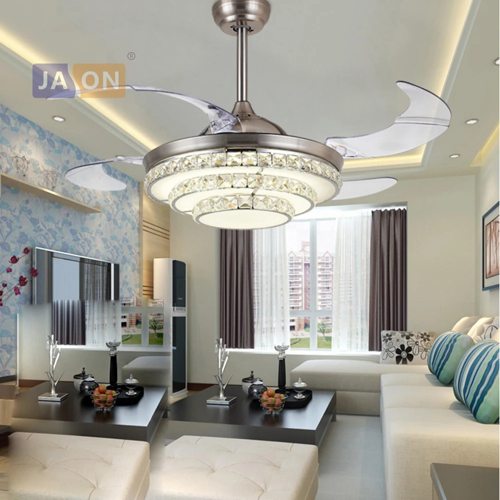 

LED Modern Crystal Steel Alloy Acryl ABS Gold Chrome Ceiling Fan.LED Lamp.LED Light.Ceiling Lights.LED Ceiling Light.For Foyer