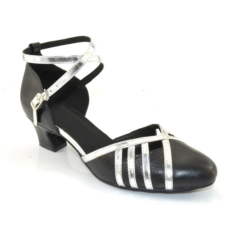 New Design Synthetic Leather Ladies Women Tango Salsa Ballroom Latin Dance Shoes with Suede Sole 2 Inch Heels
