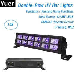 Бесплатная доставка 12 Светодиодный S 3 W UV Цвет светильники размытого света DMX512 Dj Светодиодный УФ арматура дежурного освещения Черный