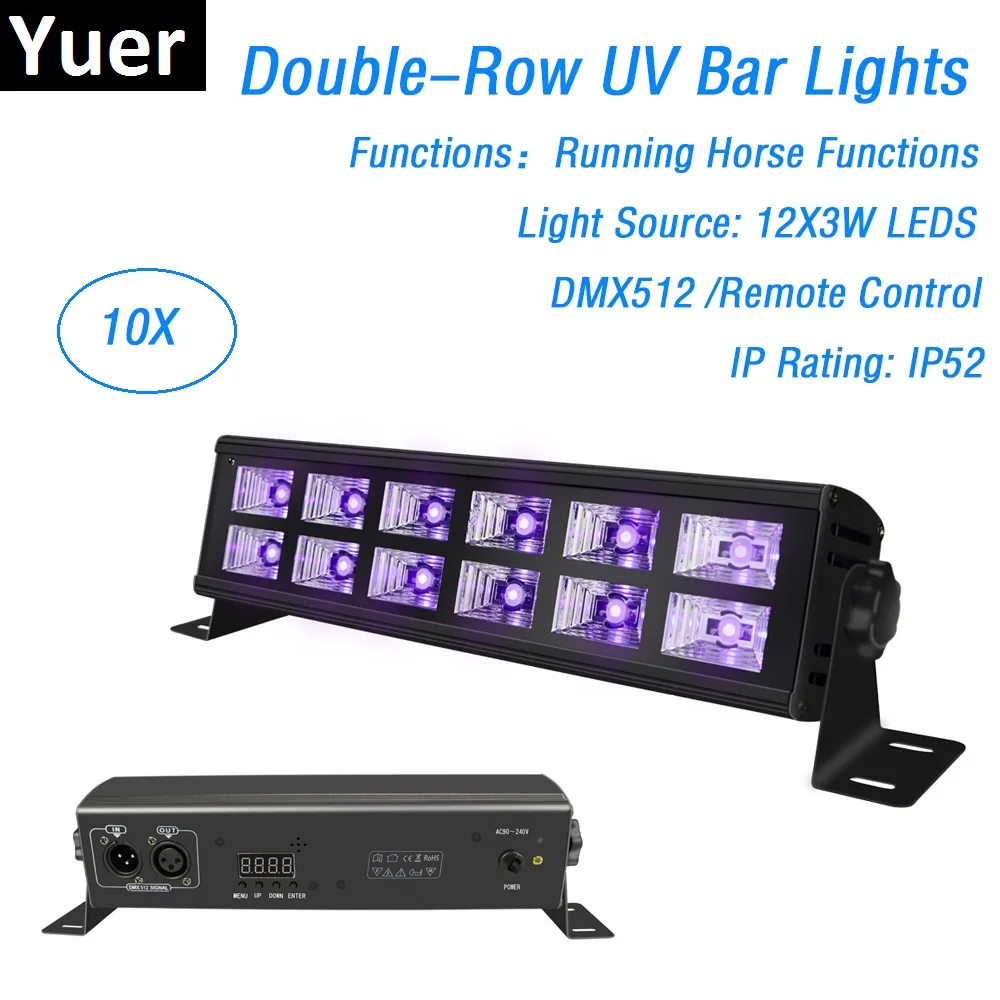 Бесплатная доставка 12 светодиодов 3 Вт УФ Цветной Настенный светильник s DMX512 Dj