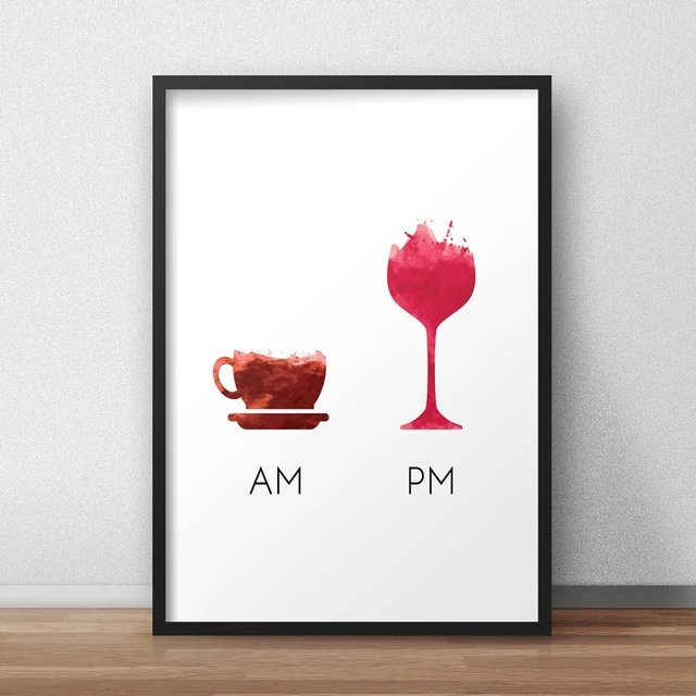 Funny Wine Quote Less Whine More Wine Poster Canvas Art Print , Humour