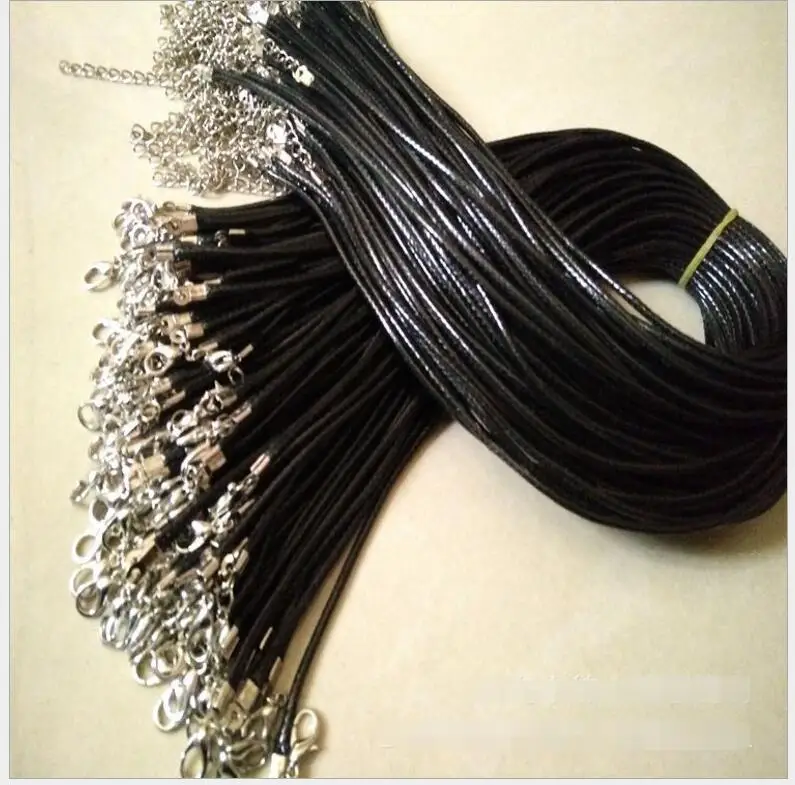 1 5 Korean Wax Line Necklace Leather Rope Black String Diy Korean Wax Line Necklace Leather Rope