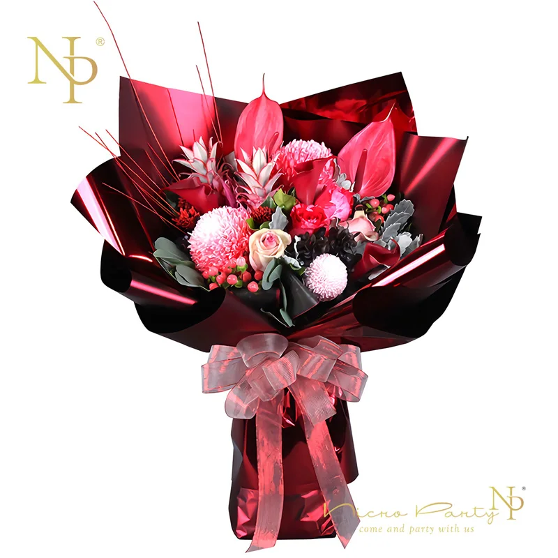 

Nicro 20 Pcs/Set 23 X 23 Inch Metallic Color Flower Wrapping Package Material Wedding Valentines Decoration Diy Party #Gb05