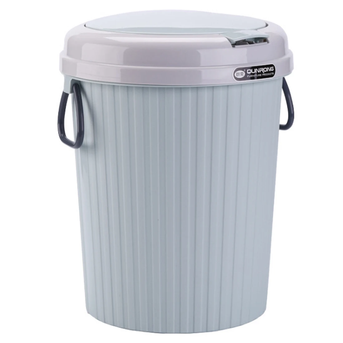 

HIPSTEEN 10L/14L Round Shape Garbage Can Plastic Trash Wastebin with Pressing Cover Garbage Bin Waste Bag Organizer