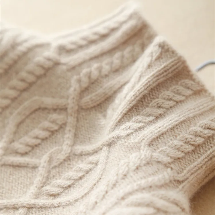 Зимний свитер женский высокий кашемировый свитер-пончо женский свитер с высоким воротником толстый свитер твист узор джемпер теплые пуловеры