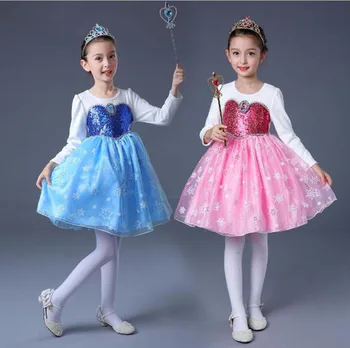 

High Quality 2018 New Fashion Plus cashmere Children Clothes for cute girl cotton print dress Princess dress Kid Party clothing