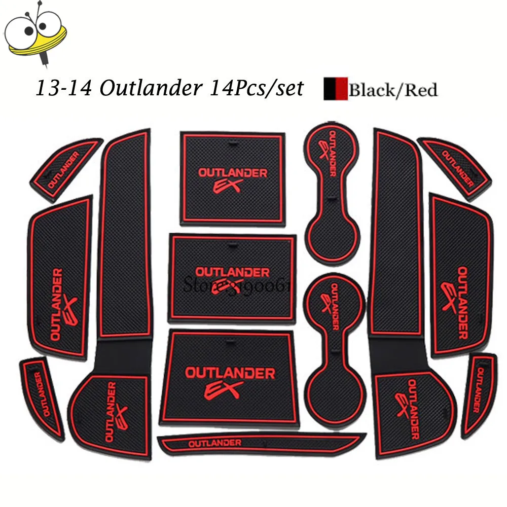 

For Mitsubishi Outlander 2013-2014 Anti Slip Rubber Mats Auto Motive Interior Carpet Gate Slot Car Part Luminous Door Pad