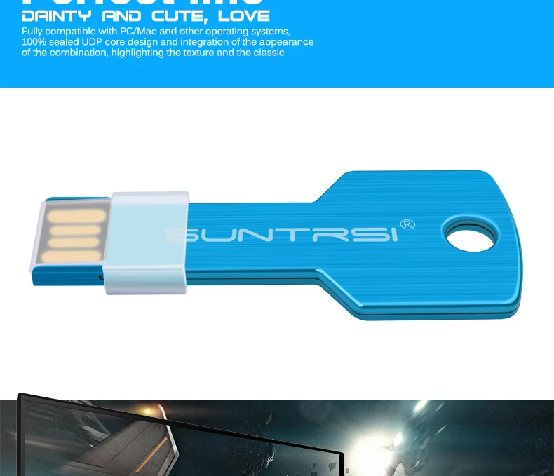 Suntrsi USB флешка 64 ГБ металлический флешки 64 ГБ Водонепроницаемый накопитель USB 2,0 USB Stick Memory Stick USB Flash специальная металлическая