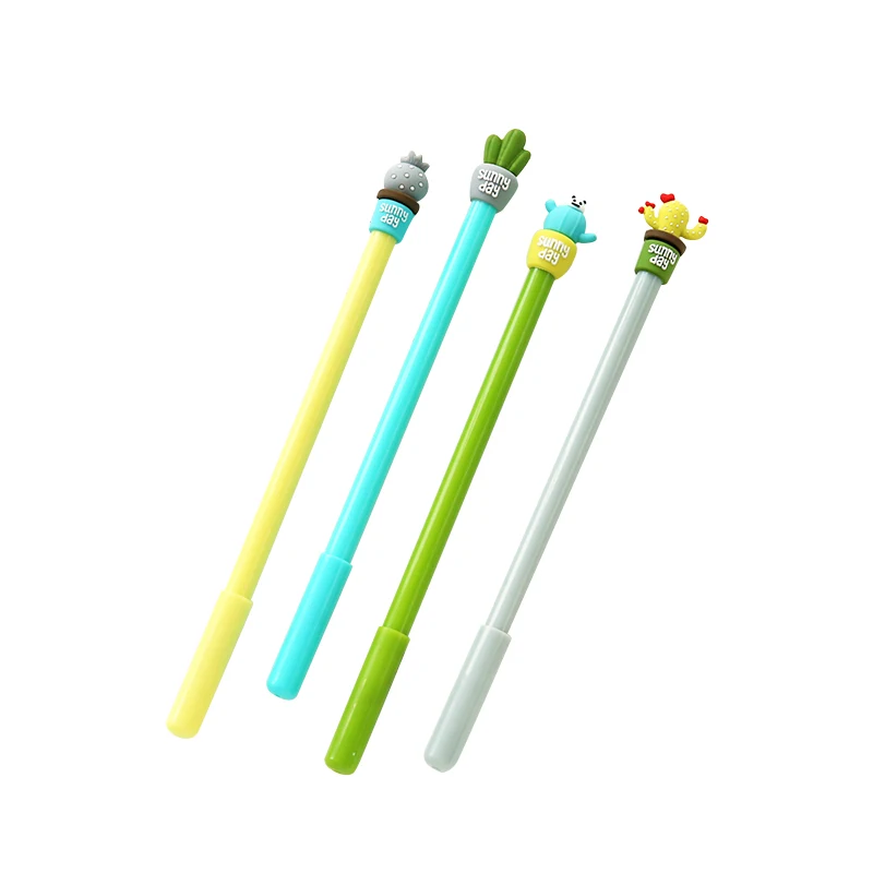 

6 pcs Sunny day Cactus gel pens Cute potting 0.5mm ballpoint Black ink pen Office school supplies Canetas escolar CB773