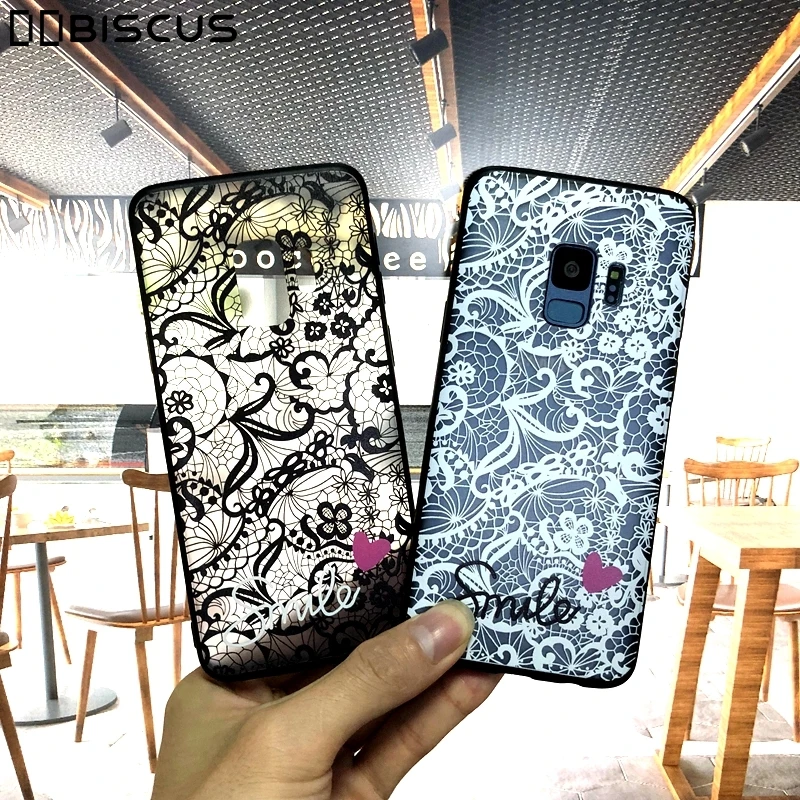 

Love Lace Flower Silicone Case For Samsung Galaxy A10 A20 A30 A40 A50 A70 A10S A20S A30S A20E M30S A80 S10 S8 S9 Plus S10E Cover