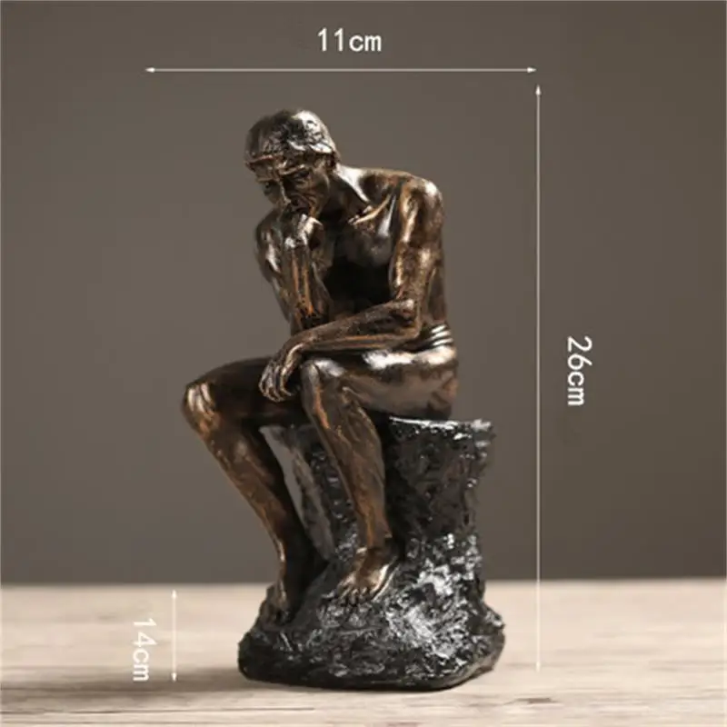 Rodin the Thinker статуя и скульптура Изобразительное искусство мужская фигура в Стиле Ню Европейская Статуэтка из смолы украшение дома ремесла подарок