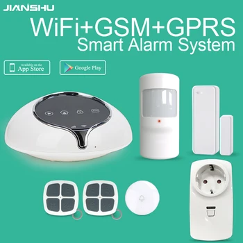 

Smart Home WIFI Alarm System Can Work With 100 Smart Sockets/Wireless Relay Output Smart Home Automation GSM Alarm System