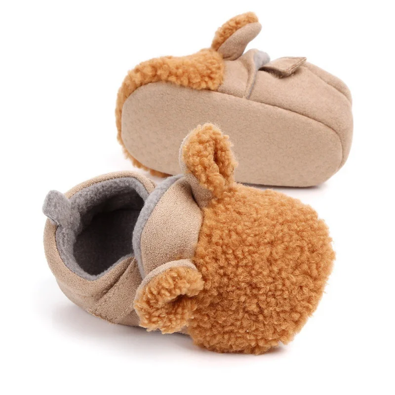 Autumn Winter Baby Shoes Coral Velvet Cartoon Baby Girl Shoes Home First Walkers Fashion Princess Baby Boys Girls Shoes 0-12M