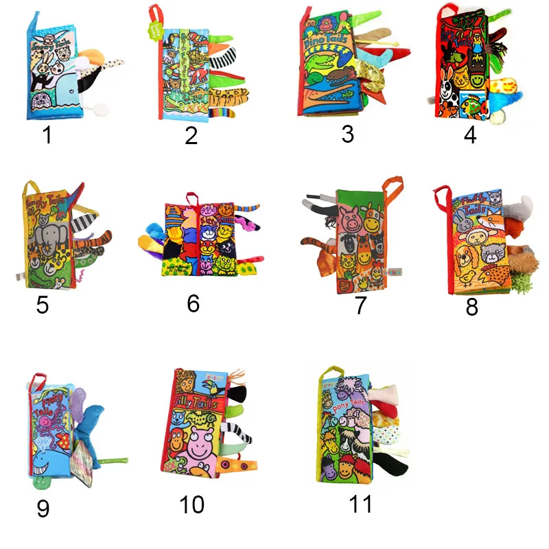 Jollybaby Animal Baby Toys Infant Kids Cloth Books Early Learning Education Unfolding Activity Story Book YJS Dropship