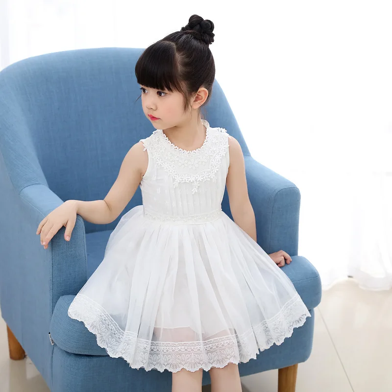 

Baby Girls Dress Size 6 7 8 9 10 12 Years White Lace Party Dresses Kids Clothing Casual Children Summer Clothes for Girls 8A5A