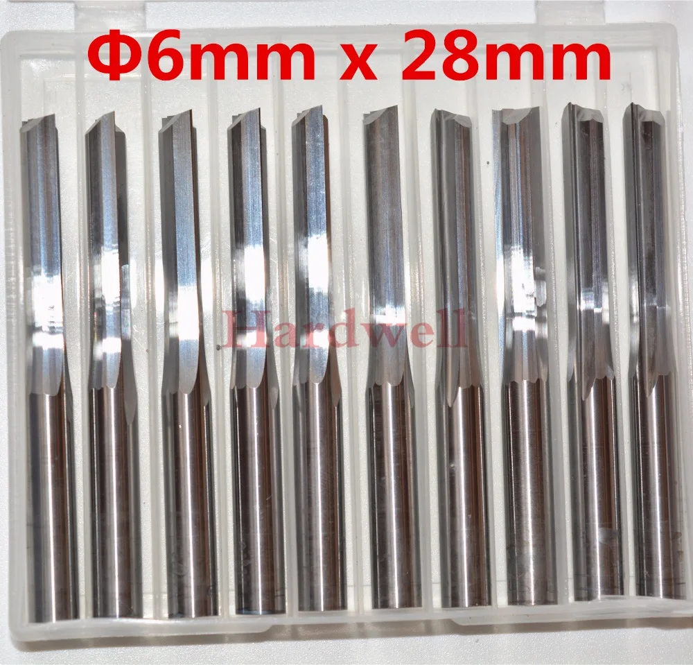 6mm*28mm10pcs,cnc Tungsten Solid Carbide End Mill,woodworking Router