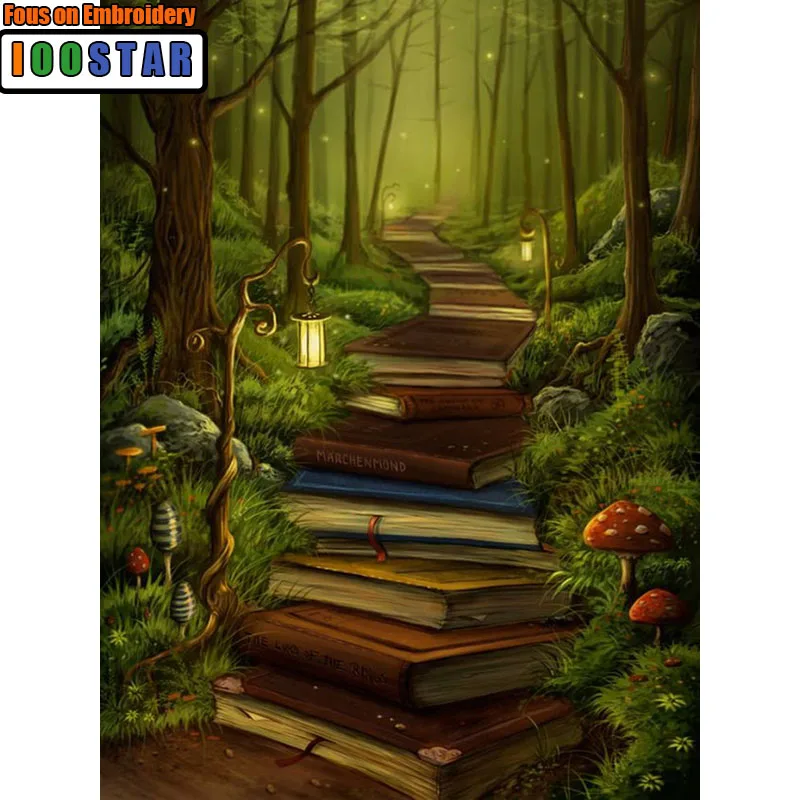 

Full Square/Round Diamond painting Cross stitch Book Road Diamond mosaic Fantasy Forest 5D Diamond embroidery Home Decor