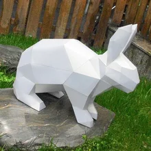 DIY бумажная качественная модель, ручная трехмерная бумага, модель 3D головоломки, игрушки для детей, полезные игрушки-кролик(24 страницы