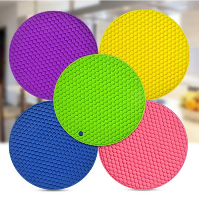 Wholesale Mat,Icarekit,5pcs Round Silicone Trivet Mat,Dinner
