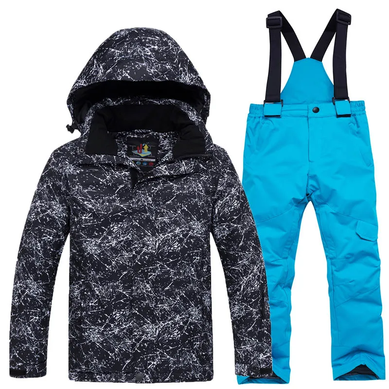 Новые зимние детские лыжные костюмы Лыжная куртка лыжные штаны два комплекта для мальчиков и девочек, ветрозащитная Водонепроницаемая Теплая Лыжная одежда - Цвет: C5