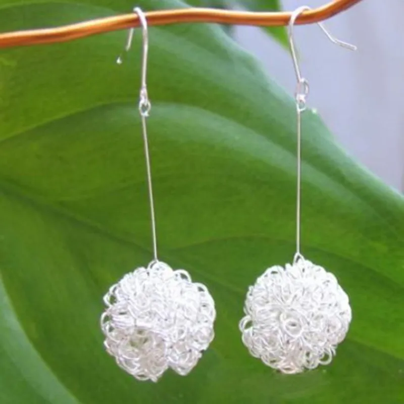 Hot Korean Simple Solid Plated Ball Dangle Drop Earrings Wish Dandelion Seeds Earring for women | Украшения и аксессуары