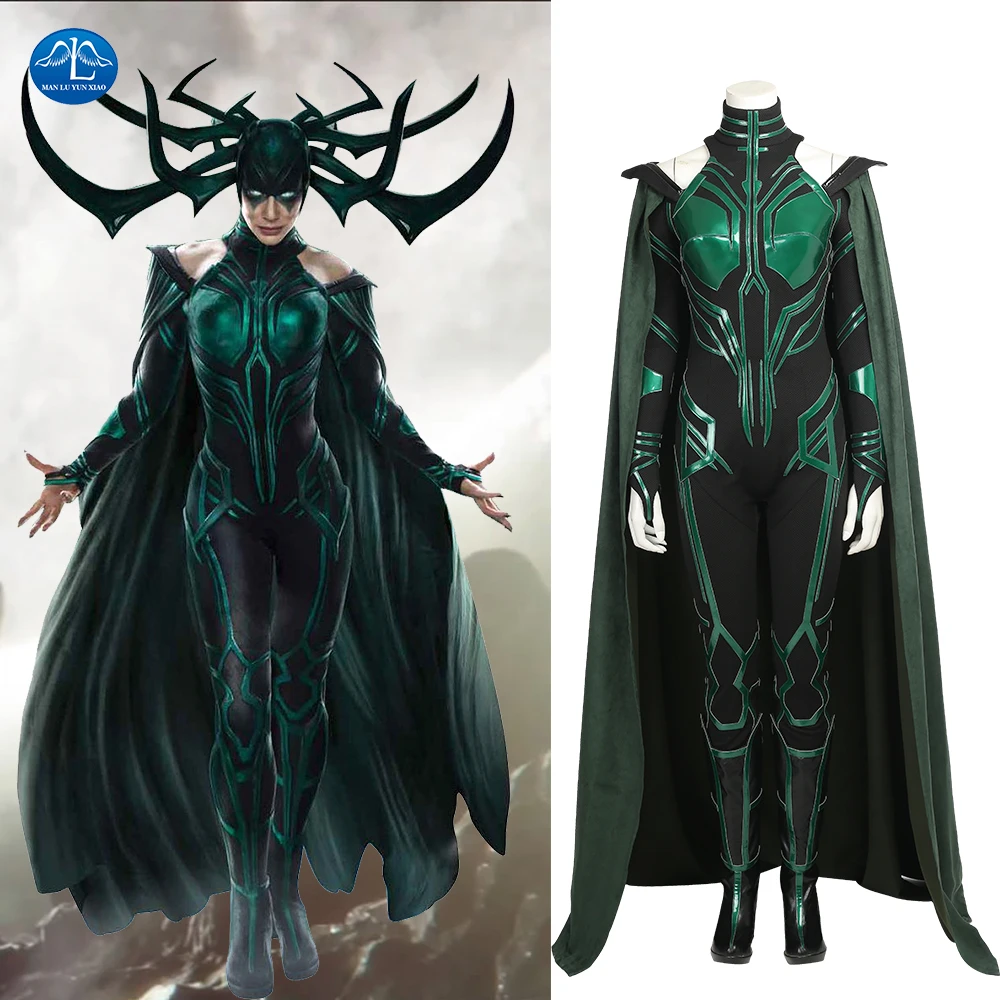 

MANLUYUNXIAO Hela Cosplay Costume Women Costume Thor Ragnarok Cosplay Movie Thor 3 Costume Women Halloween Costumes For Women