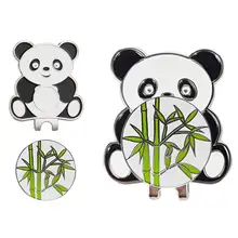 Китай Милый Панда мяч для гольфа маркер W Магнитный Зажим для шляпы для гольфа колпачок зажимы сплав Профессиональный мяч знак