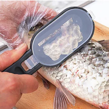

New Practical Fish Scale Remover Scaler Scraper Cleaner Kitchen Tool Peeler Oil Painting The Scraper Kitchen Physical Dining