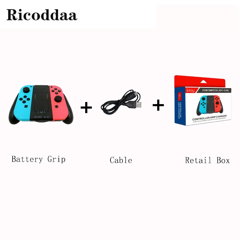 Для перезаряжаемой аккумуляторной батареи Nintendo Switch со встроенной ручкой 2000 мАч
