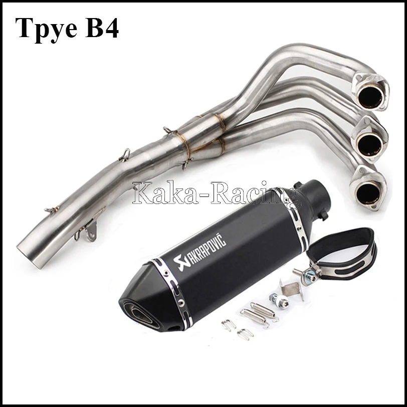 MT-09 FZ-09 Motorcycle Akrapovic Exhaust Muffler Full System Slip-on modified Pipe For Yamaha MT09 FZ09 - Цвет: Type B4