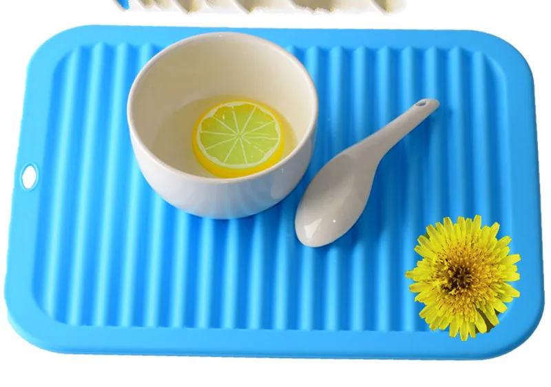 

Large Flat Drying Matte Premium Silicone Heat Resistant Tableware Safe Dishes Pad Tableware Table Mat Placemat Kitchen Aid
