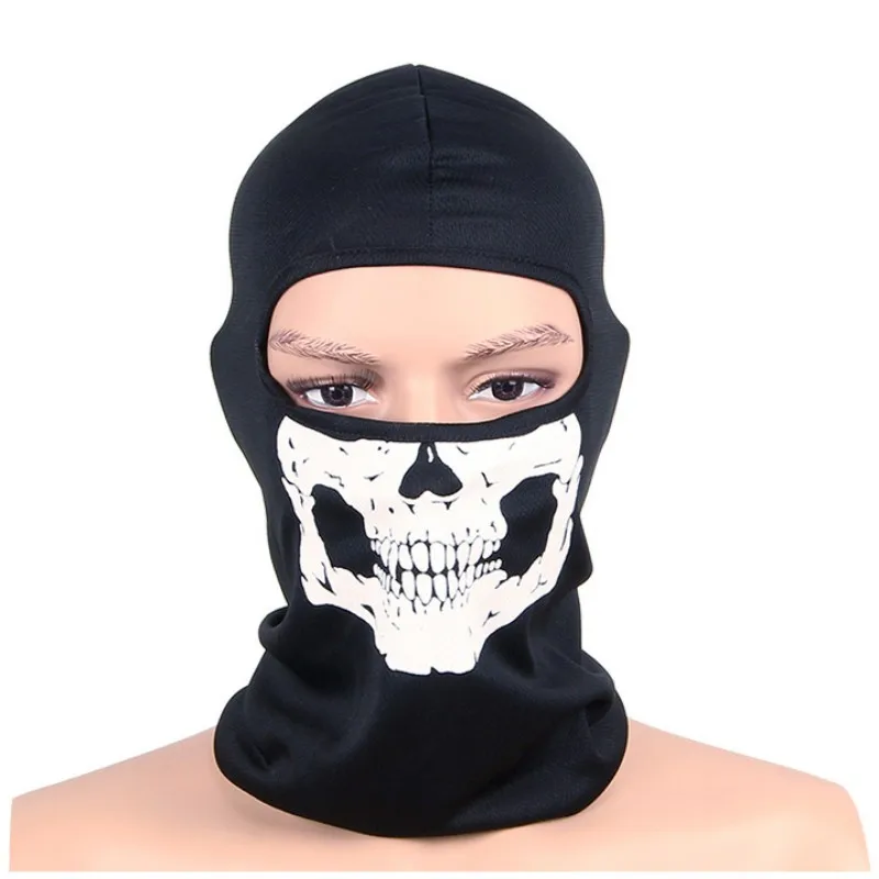 Ветрозащитная Балаклава, маска с черепом, хлопок, полная лицевая горловина, маски головные уборы, шляпа, уличная шапочка - Цвет: A
