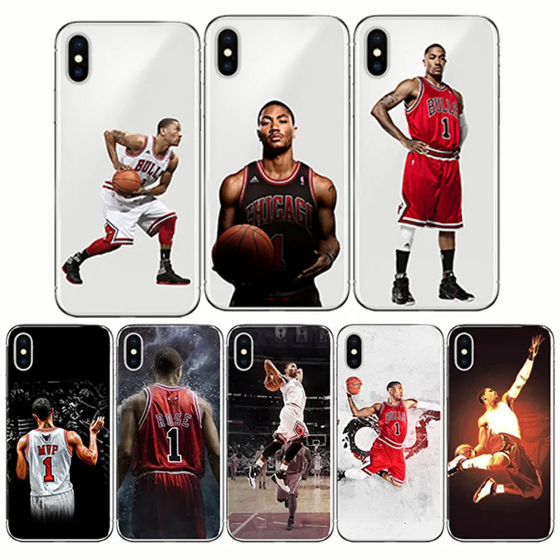 

Basketball star Derrick Rose Phone Case Soft TPU Cover for iphone X 5 5S 6 6s 7 8 PLUS XR XS MAX