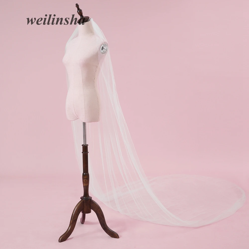 Weilinsha 2017 длинные 3 м один Слои Фаты и Свадебные вуали для взрослых Для женщин свадебные платья Новое высокое качество