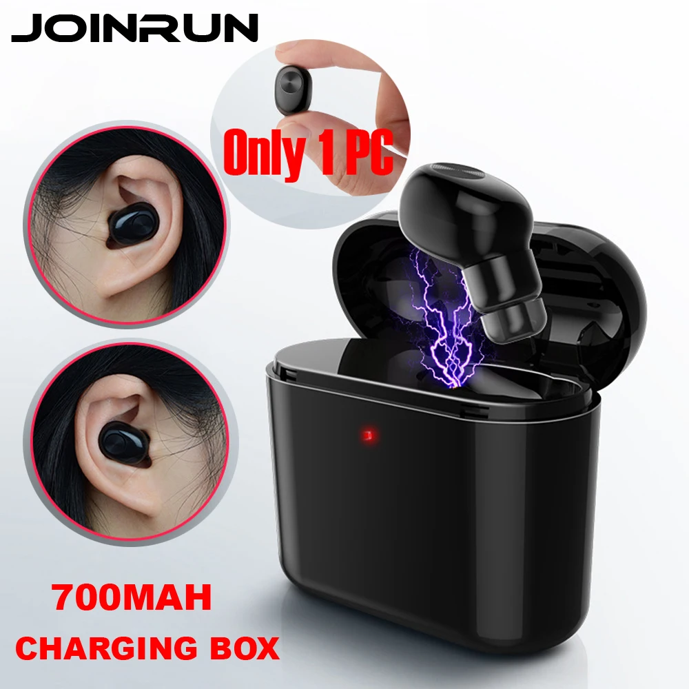

Joinrun Mini Invisible Wireless Bluetooth Earphone Mini Bluetooth Headset Wireless for phone with 700 mAh Charging box Portable