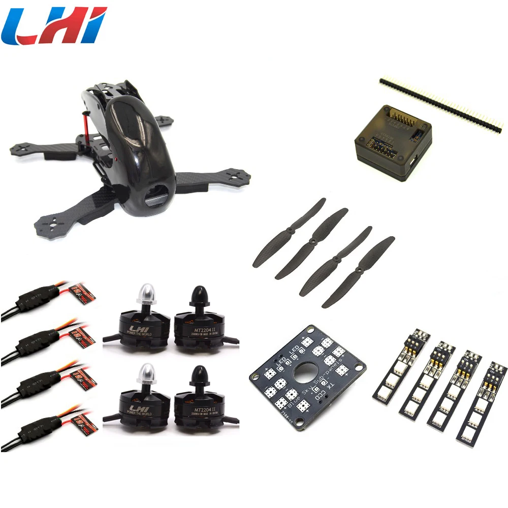 

Rc airplane Robocat 4-Axis Carbon Fiber Quadcopter Frame CC3D LHI 2204 Motor 12A SimonK ESC 6030 props Package